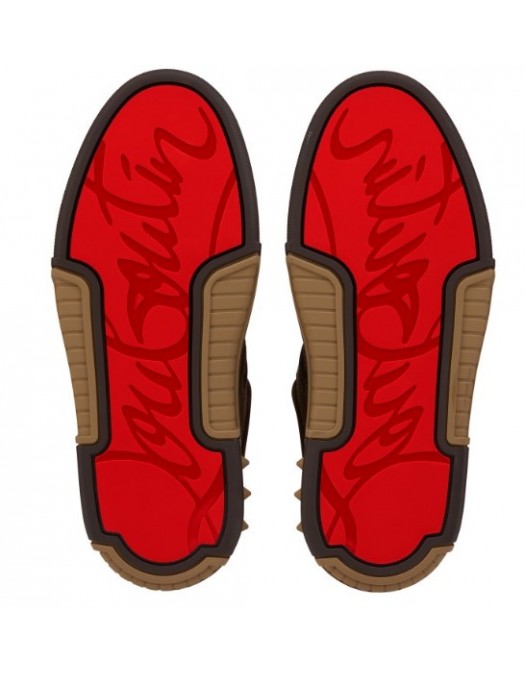 Sneakers CHRISTIAN LOUBOUTIN,  Reversed calf leather - Cafe - Men - 12600237164