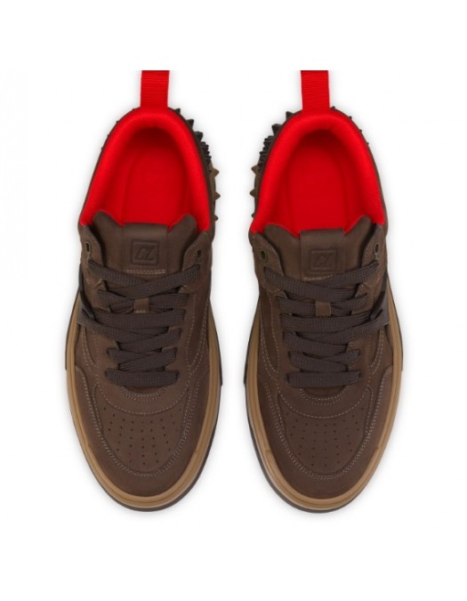 Sneakers CHRISTIAN LOUBOUTIN,  Reversed calf leather - Cafe - Men - 12600237164