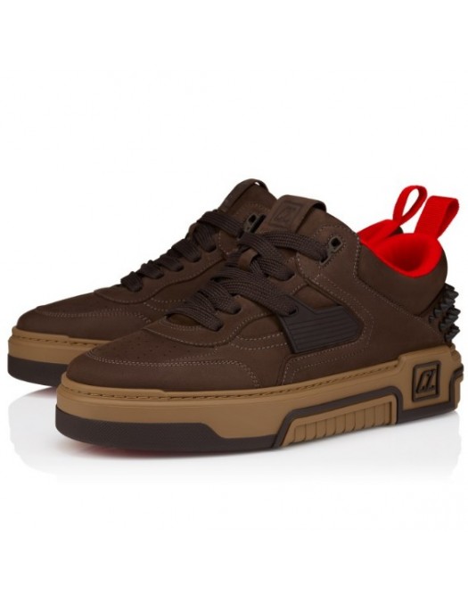 Sneakers CHRISTIAN LOUBOUTIN,  Reversed calf leather - Cafe - Men - 12600237164