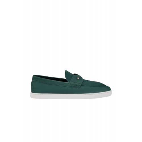Loafers CHRISTIAN LOUBOUTIN, Boat shoes, Grained nubuck leather Agave 