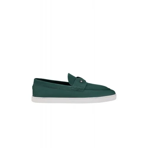 Loafers CHRISTIAN LOUBOUTIN, Boat shoes, Grained nubuck leather Agave 