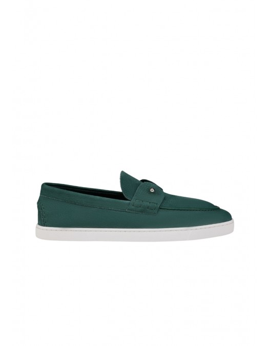 Loafers CHRISTIAN LOUBOUTIN, Boat shoes, Grained nubuck leather Agave - 1260680E859