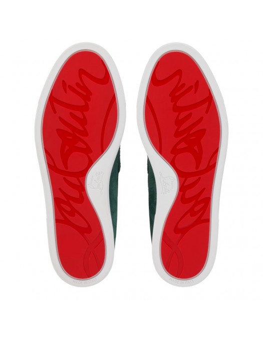 Loafers CHRISTIAN LOUBOUTIN, Boat shoes, Grained nubuck leather Agave - 1260680E859