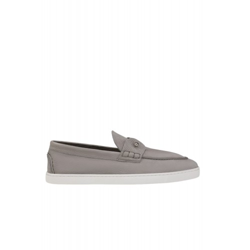 Loafers CHRISTIAN LOUBOUTIN, Boat shoes - Grained nubuck leather ,Phantom Grey