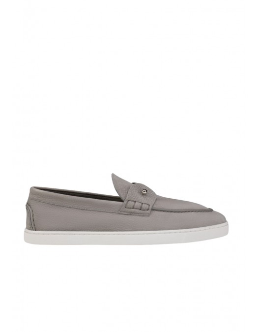 Loafers CHRISTIAN LOUBOUTIN, Boat shoes - Grained nubuck leather ,Phantom Grey - 1260680I813