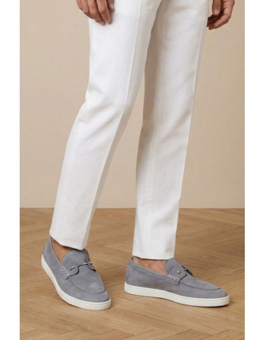 Loafers CHRISTIAN LOUBOUTIN, Chambeliboat loafers, Grey - 1260680L507