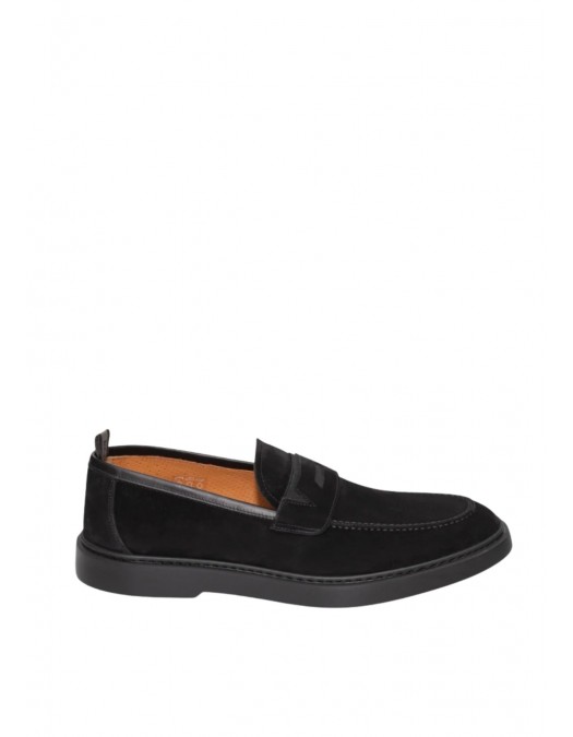 Loafers ROSSI, Timeless Elegance, Suede, Black - 1468SATHAINERO