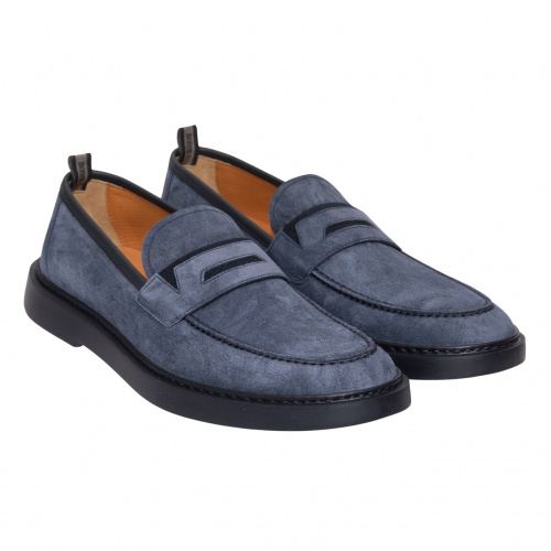 Loafers ROSSI, Classic, Casual Design, Blue Loafers ROSSI, Classic, Casual Design, Blue