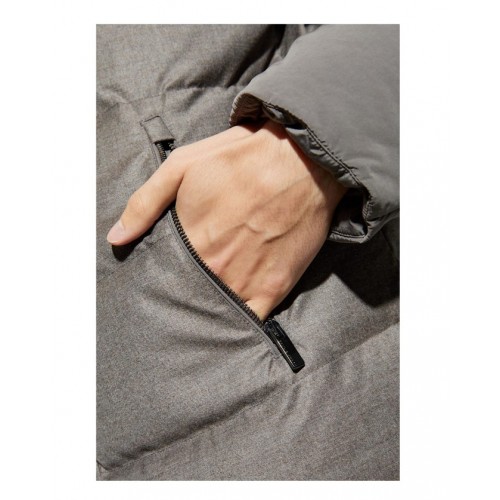 Geaca PAUL&SHARK, Wool and silk puffer jacket with contrast inserts