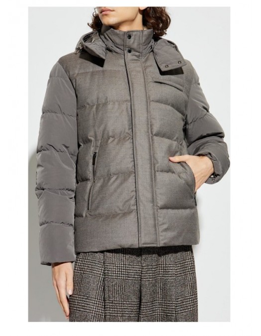 Geaca PAUL&SHARK, Wool and silk puffer jacket with contrast inserts - 15312451090