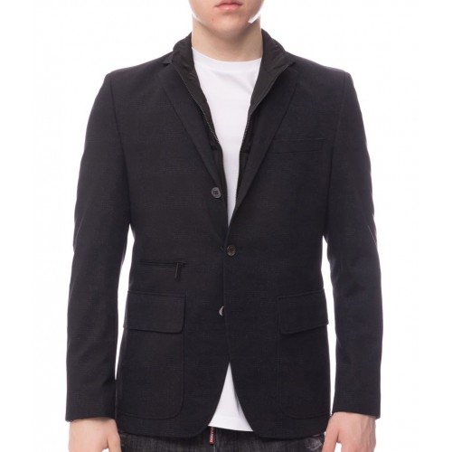 Sacou KARL LAGERFELD, Buzunar Frontal, Insertie Detasabila, Bleumarin