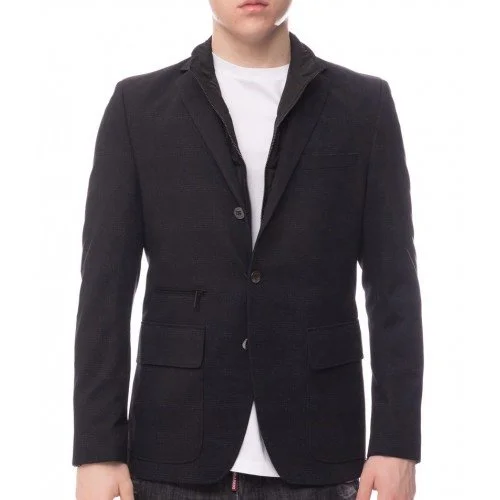 Sacou KARL LAGERFELD, Buzunar Frontal, Insertie Detasabila, Bleumarin