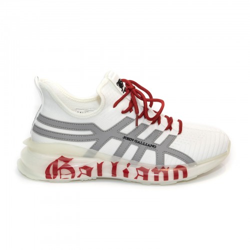 Sneakers JOHN GALLIANO, Knit Print Gazette, Rosu