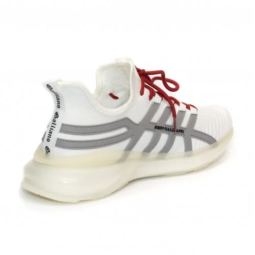 Sneakers JOHN GALLIANO, Knit Print Gazette, Rosu