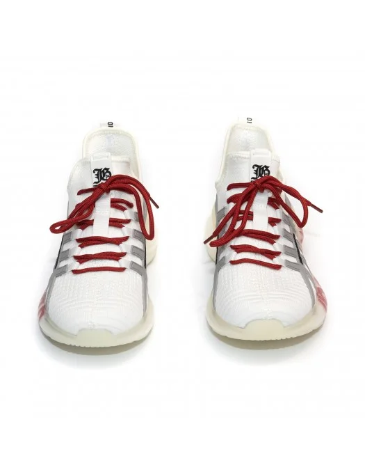 johnleeknbページ Sneakers JOHN GALLIANO, Knit Print Gazette, Rosu - 18506CPB4