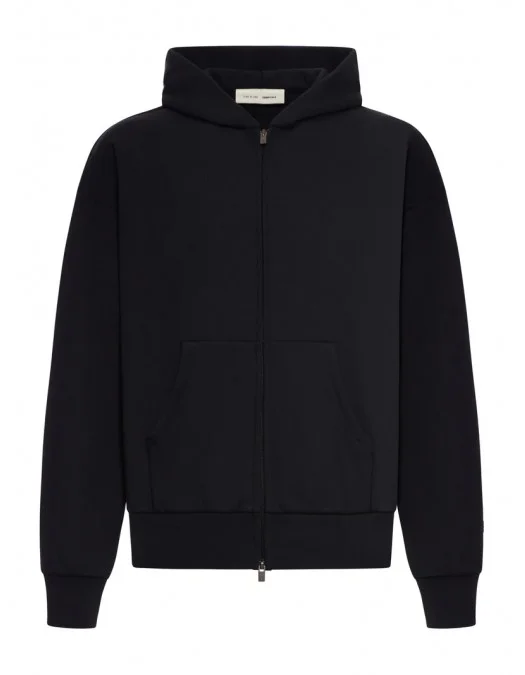 Hanorac FEAR OF GOD, Classic Fit Fleece Zip Up, Black - 192AS254780FJETBLACK