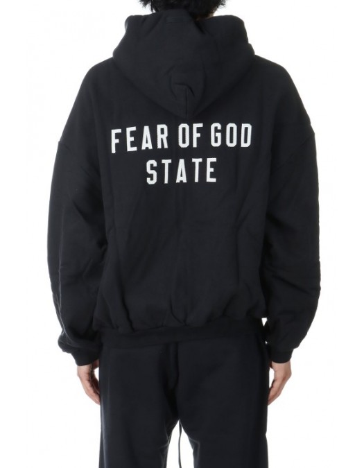 Hanorac FEAR OF GOD, Heavy Fleece Fullzip, Black - 192BT246240FBLACK