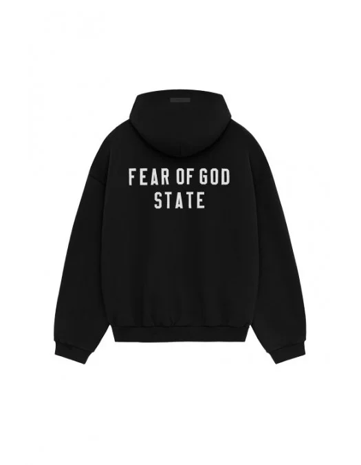 Hanorac FEAR OF GOD, Heavy Fleece Fullzip, Black - 192BT246240FBLACK