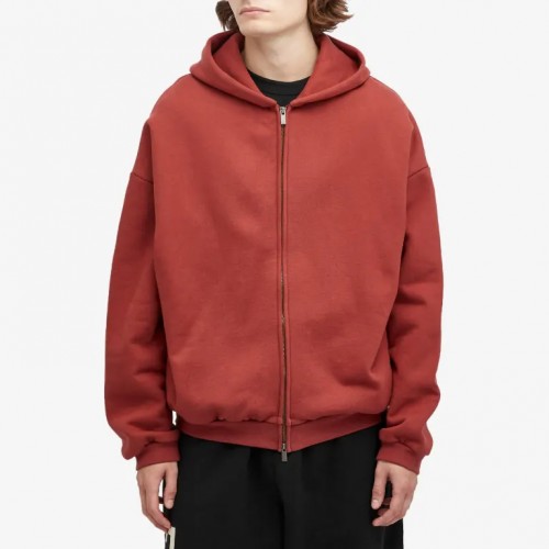 Hanorac FEAR OF GOD, Heavy Fleece Fullzip, Crimson Red Hanorac FEAR OF GOD, Heavy Fleece Fullzip, Crimson Red