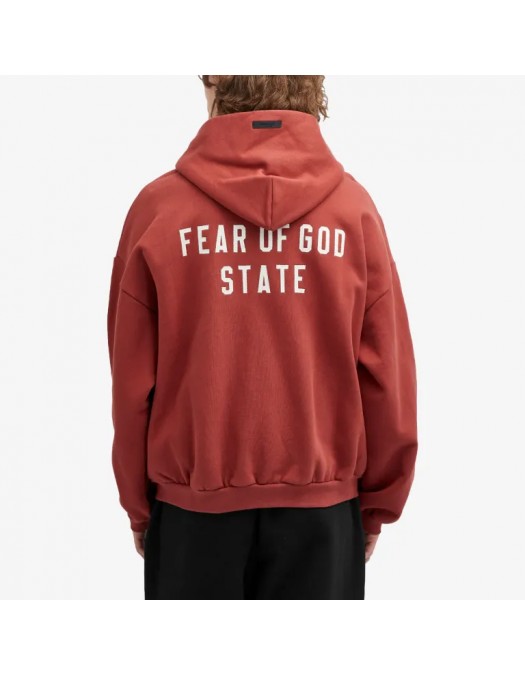 Hanorac FEAR OF GOD, Heavy Fleece Fullzip, Crimson Red - 192BT246246FCRIMSON