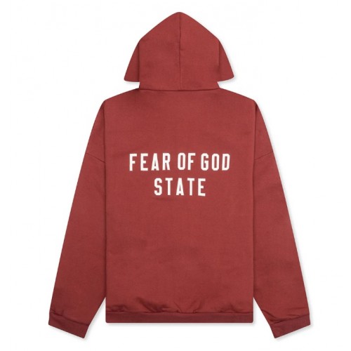 Hanorac FEAR OF GOD, Heavy Fleece Fullzip, Crimson Red