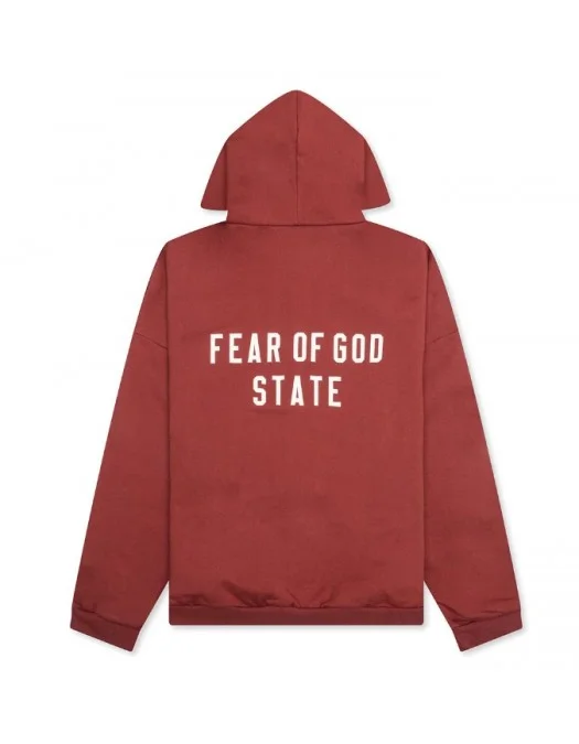 Hanorac FEAR OF GOD, Heavy Fleece Fullzip, Crimson Red - 192BT246246FCRIMSON