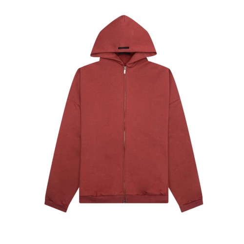 Hanorac FEAR OF GOD, Heavy Fleece Fullzip, Crimson Red