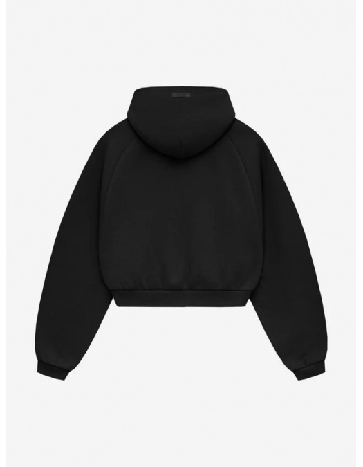 Hanorac FEAR OF GOD, Fleece Cropped Hoodie, Black - 192BT247350FWBLACK