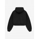 Hanorac FEAR OF GOD, Fleece Cropped Hoodie, Black - 192BT247350FWBLACK