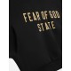 Hanorac FEAR OF GOD, Fleece Cropped Hoodie, Black - 192BT247350FWBLACK