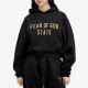 Hanorac FEAR OF GOD, Fleece Cropped Hoodie, Black - 192BT247350FWBLACK