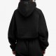 Hanorac FEAR OF GOD, Fleece Cropped Hoodie, Black - 192BT247350FWBLACK