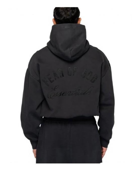 Hanorac FEAR OF GOD, ESSENTIALS Classic zip-up hoodie, vintage black - 192HO254782FVINTAGEBLACK