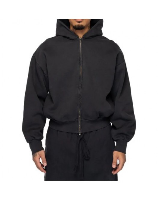 Hanorac FEAR OF GOD, ESSENTIALS Classic zip-up hoodie, vintage black - 192HO254782FVINTAGEBLACK