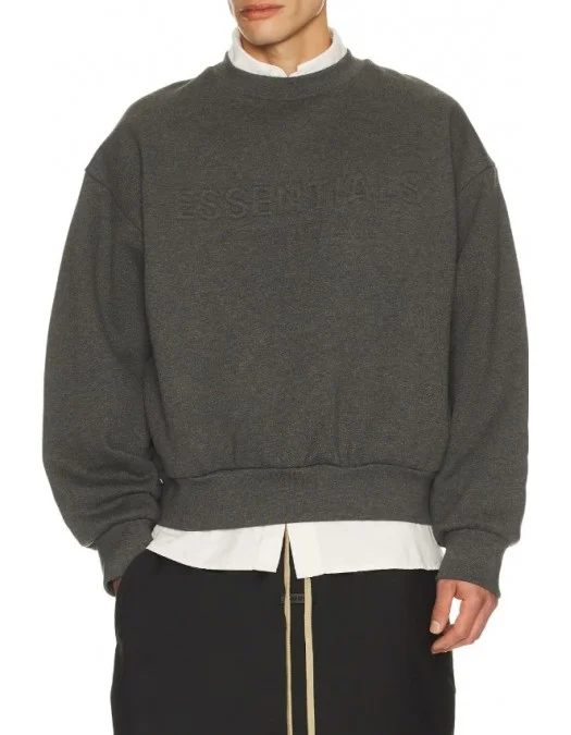 HanoracFEAR OF GOD,  ESSENTIALS SWEATSHIRT CLASSIC, Grey - 192HO256551FCHARCOALHEATHER
