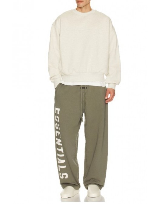 Hanorac FEAR OF GOD, ESSENTIALS Classic Crewneck Sweatshirt, Crem - 192HO256552FOATMEALHEATHER