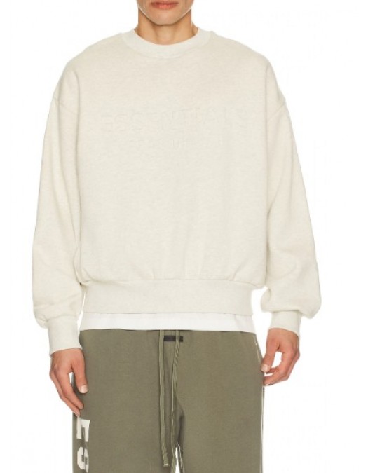 Hanorac FEAR OF GOD, ESSENTIALS Classic Crewneck Sweatshirt, Crem - 192HO256552FOATMEALHEATHER