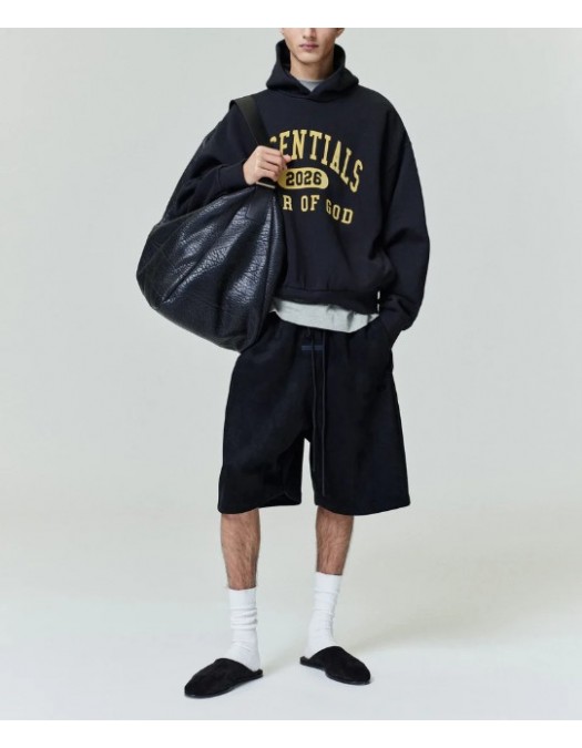 Hanorac FEAR OF GOD, ESSENTIALS Classic Fleece Hoodie - 192HO256861FVINTAGEBLACK