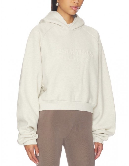 Hanorac FEAR OF GOD, ESSENTIALS 90's Raglan Hoodie, Cream - 192HO257822FWOATMEALHEATHER