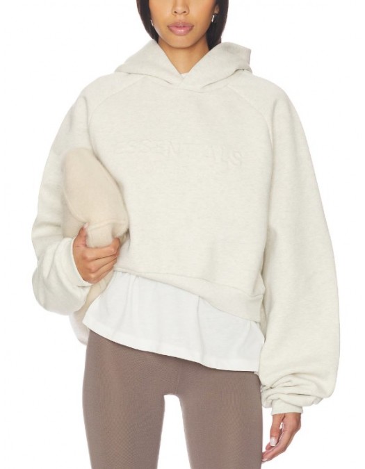 Hanorac FEAR OF GOD, ESSENTIALS 90's Raglan Hoodie, Cream - 192HO257822FWOATMEALHEATHER