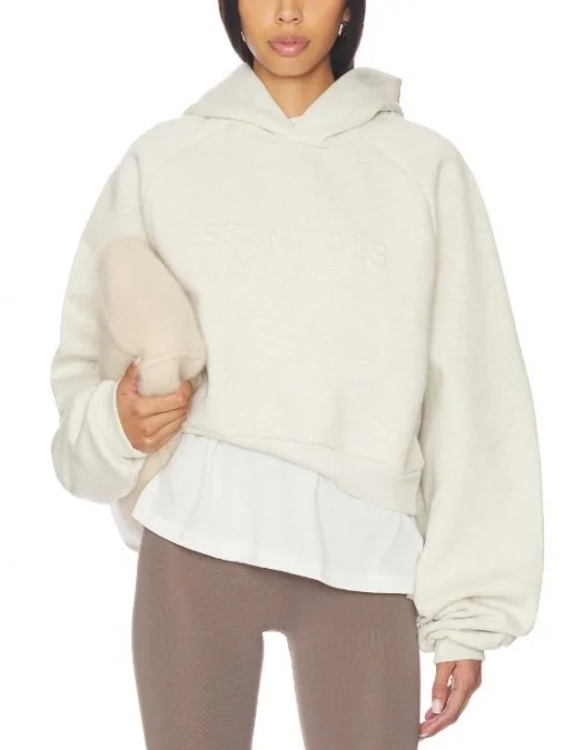 Hanorac FEAR OF GOD, ESSENTIALS 90's Raglan Hoodie, Cream - 192HO257822FWOATMEALHEATHER