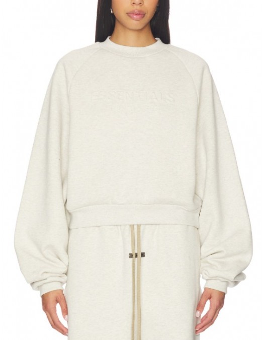 Hanorac FEAR OF GOD, ESSENTIALS 90's Raglan Sweatshirt, Cream - 192HO257832FWOATMEALHEATHER