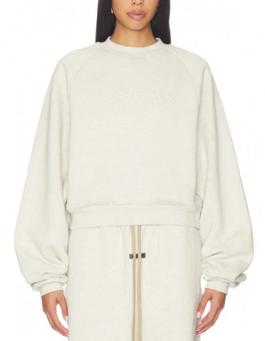 Hanorac FEAR OF GOD, ESSENTIALS 90's Raglan Sweatshirt, Cream - 192HO257832FWOATMEALHEATHER