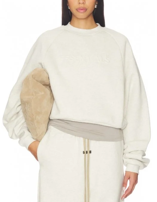 Hanorac FEAR OF GOD, ESSENTIALS 90's Raglan Sweatshirt, Cream - 192HO257832FWOATMEALHEATHER