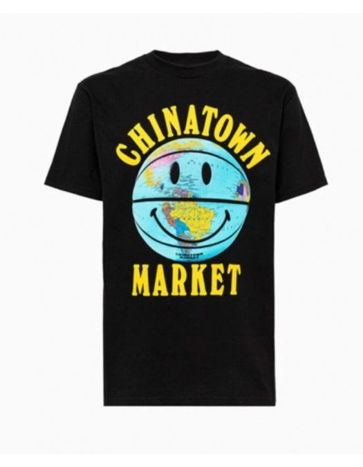 Tricou Chinatown Market, Imprimeu Glob Pamantesc, Negru - 1990276BLK