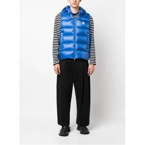 Vesta Moncler, White Padded, Albastru