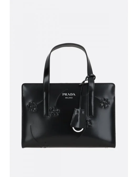 Geanta PRADA, Mini, Re-Edition 1995, Flowers Details, Black