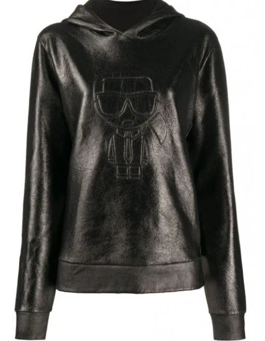 Hanorac Karl Lagerfeld, Negru, Imprimeu frontal - 210W1801980