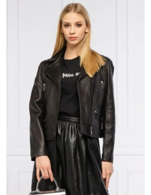 Geaca Karl Lagerfeld, Logo cu strasuri, Neagra - 210W1902999 Geaca Karl Lagerfeld, Logo cu strasuri, Neagra - 210W1902999
