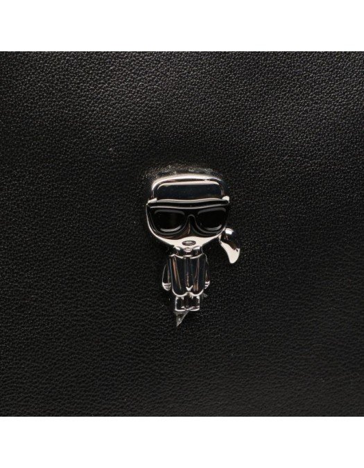 Geanta Karl Lagerfeld, Neagra, Logo metalic - 210W3074999UNI